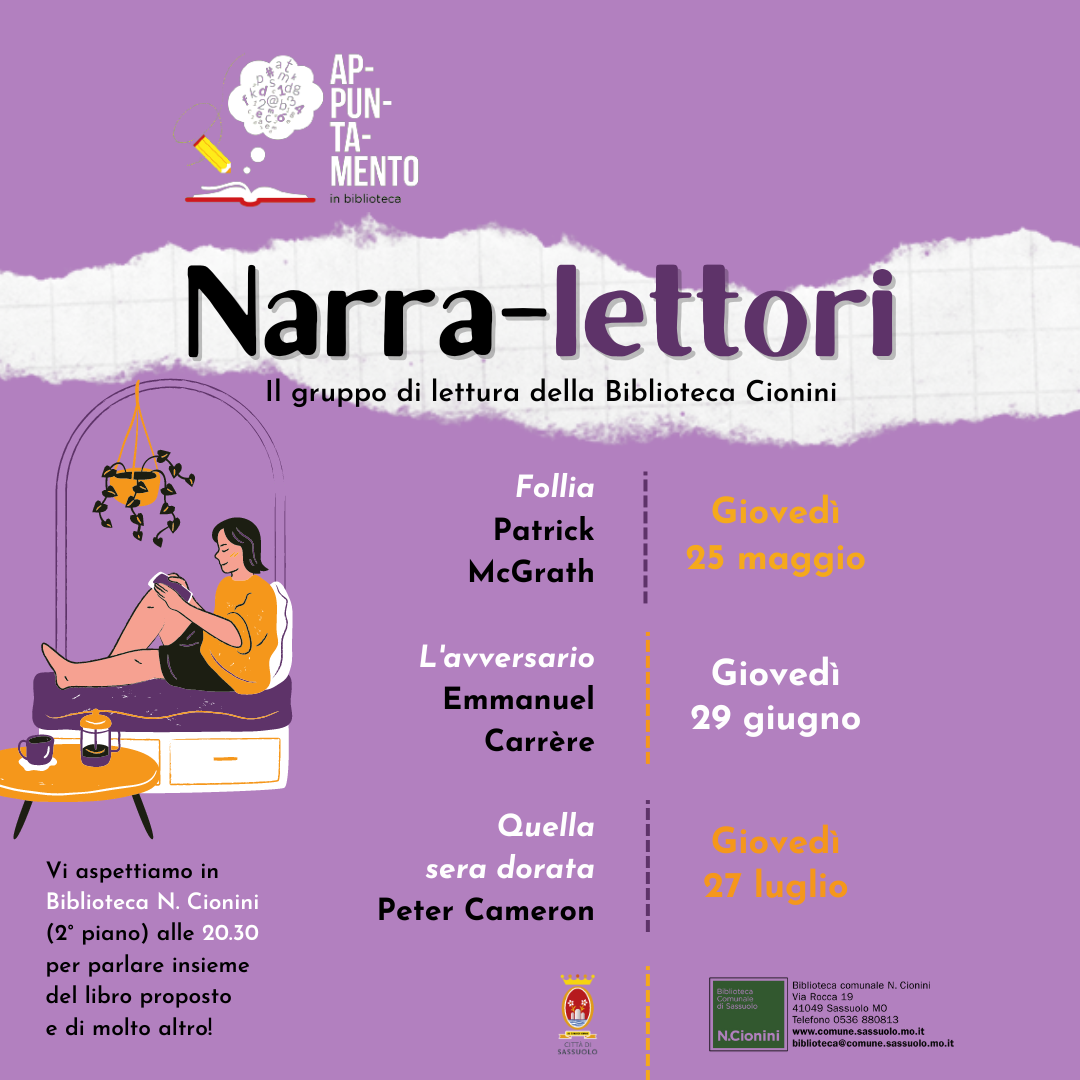 Narra-lettori: incontri da maggio a luglio 2023