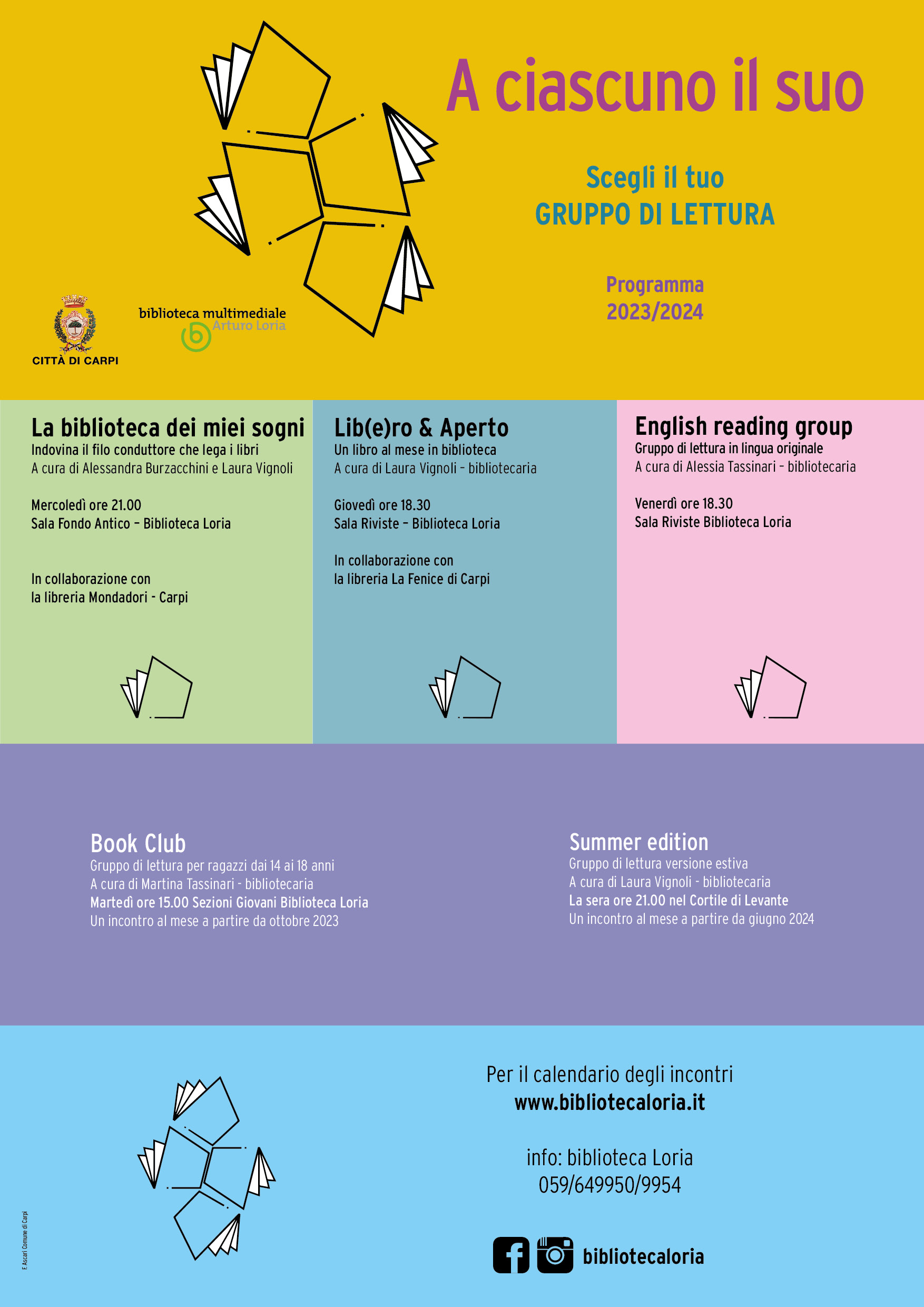 A CIASCUNO IL SUO - SCEGLI IL TUO GRUPPO DI LETTURA