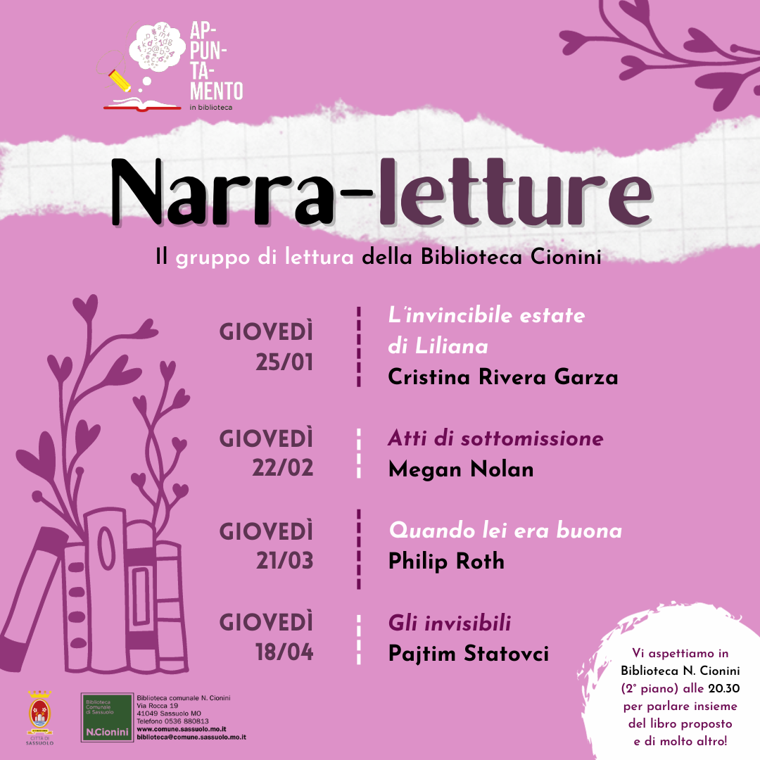 Narra-letture: gennaio-aprile 2024