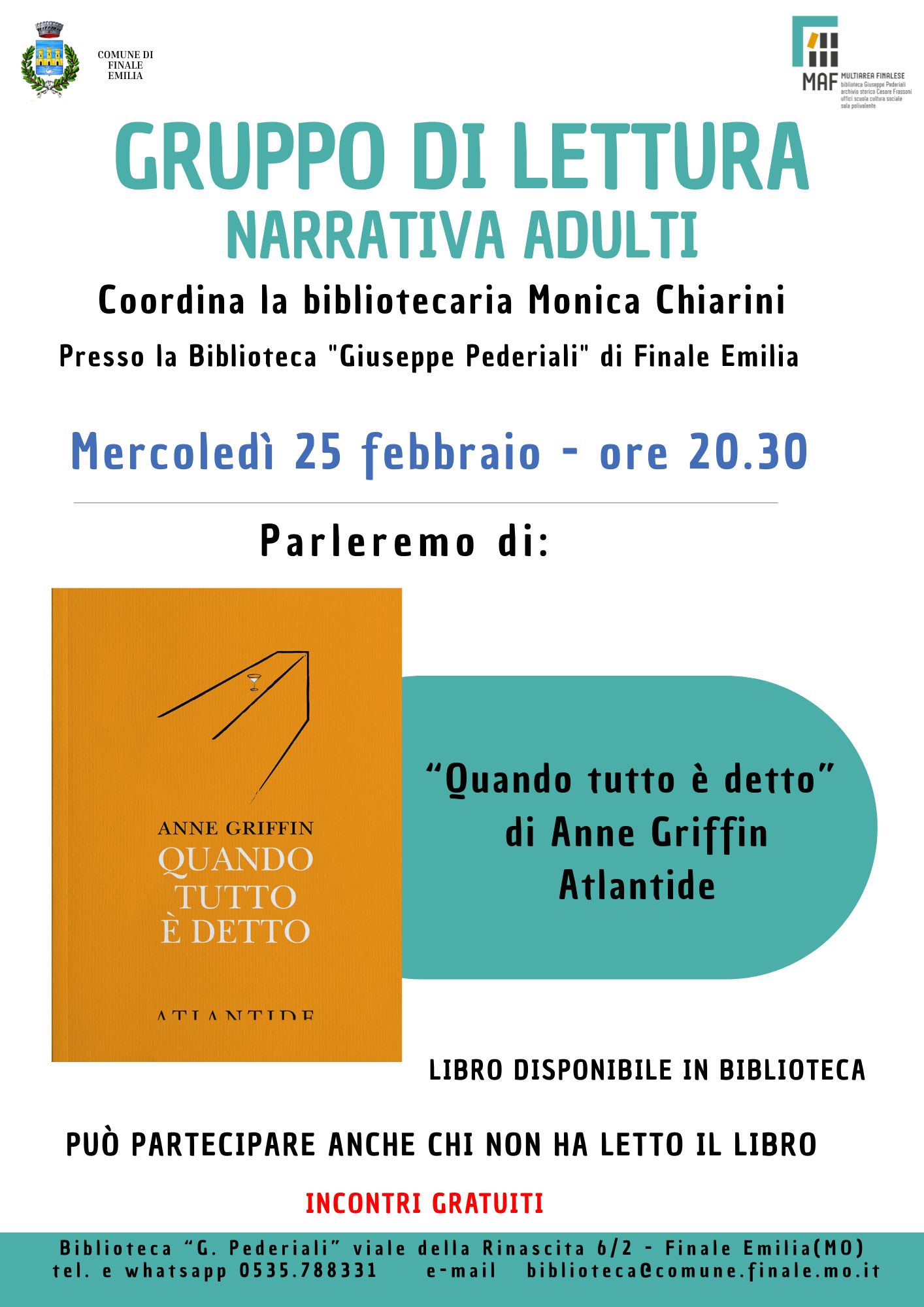 GRUPPO DI LETTURA NARRATIVA ADULTI