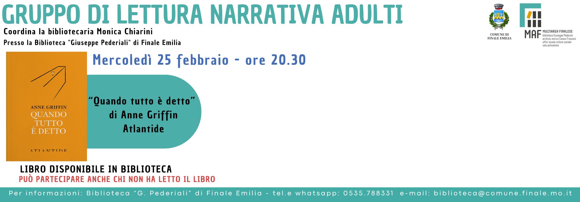 GRUPPO DI LETTURA NARRATIVA ADULTI
