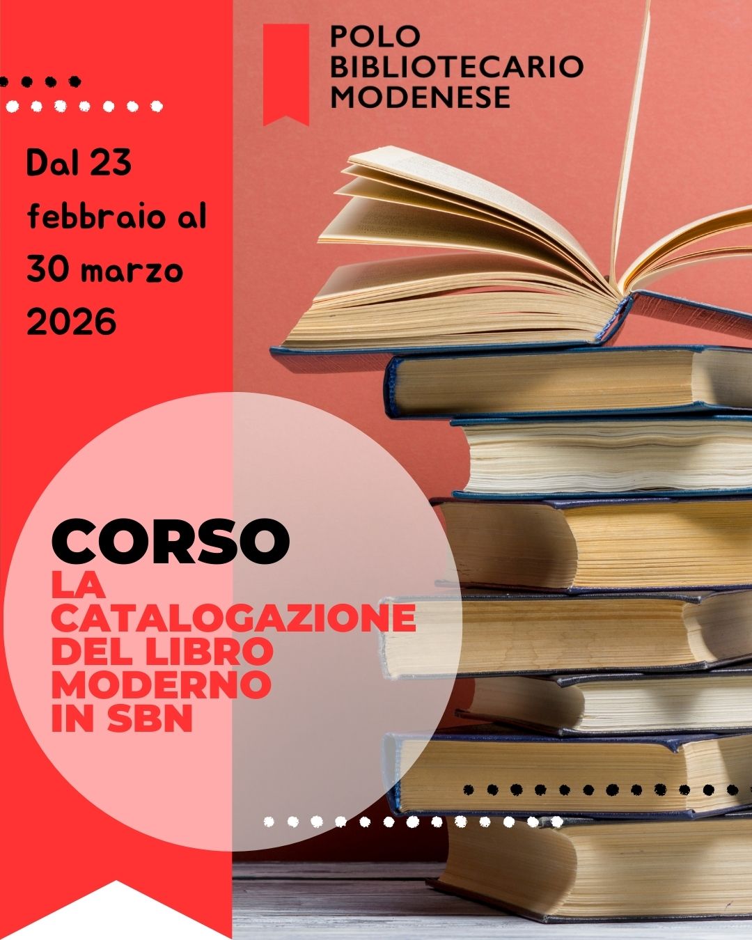 Corso &ldquo;La catalogazione del Libro Moderno in SBN.  Le normative catalografiche e le procedure
