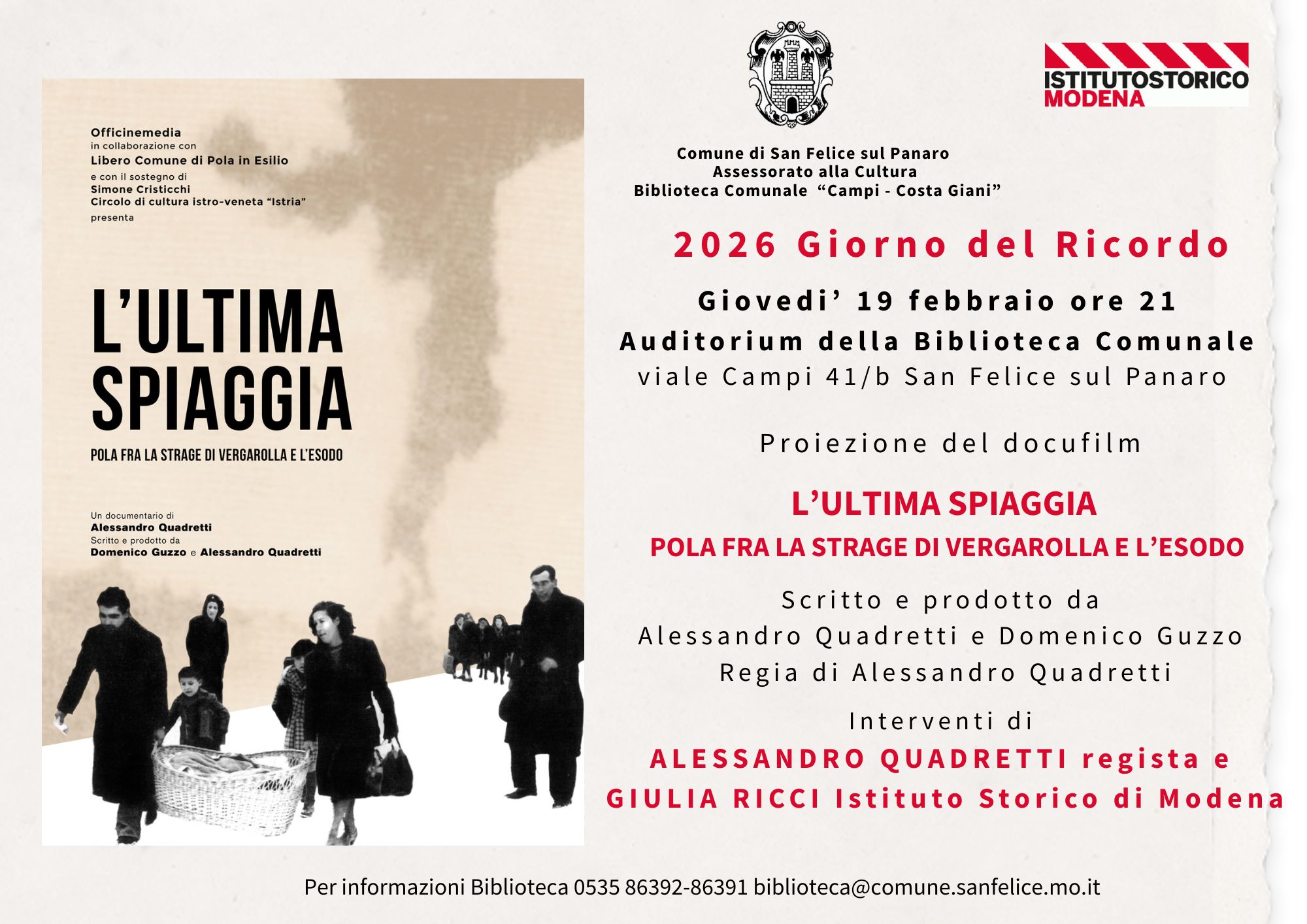 GIORNO DEL RICORDO 2026