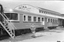 [Alberto Gasparini, figlio del fotografo Antonio Gasparini, alla fiera di Milano nel 1959]